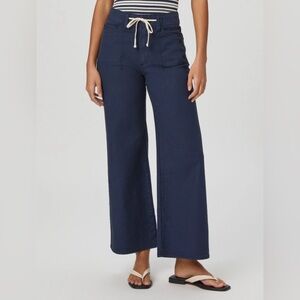 PAIGE Ari Wide Leg Pant 28/6 Navy Seascape